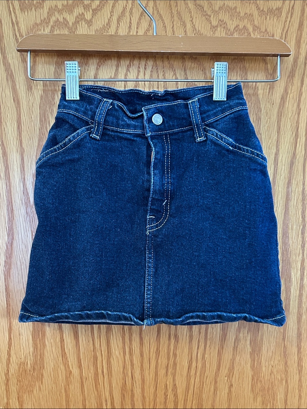 Levi's Red Tab Dark Blue Denim Mini Skirt Sz 6X
